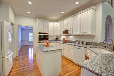 Kitchen: new granite, island,breakfast bar
