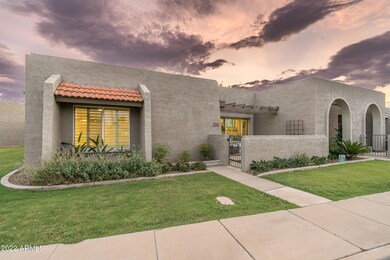 Front with gated courtyard