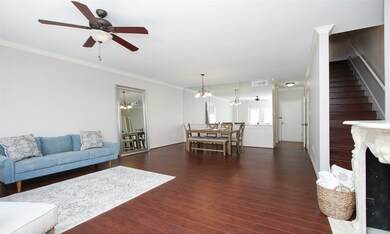 Open concept living and dining room with hard surf