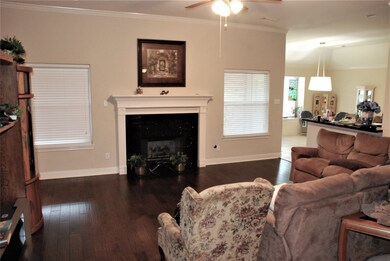 Den with fireplace...