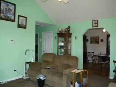 Large living room with vaulted ceiling 