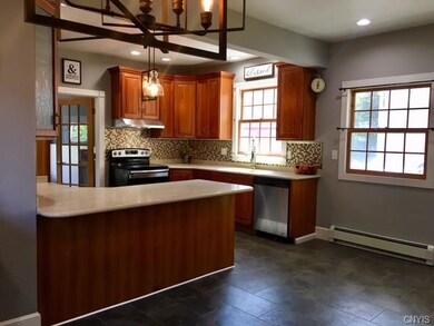 Kitchen with breakfast bar.