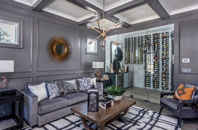 Amzing glass wine room with bar.
