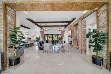 Common area with beam ceiling