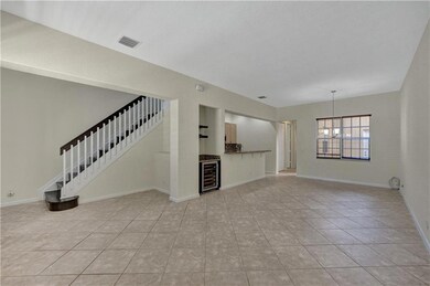 Living and dining area open to kitchen