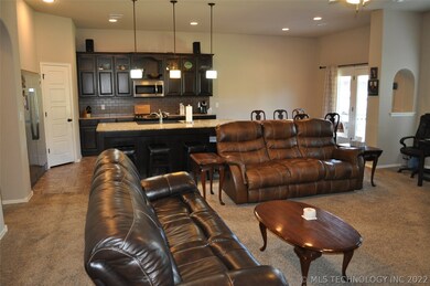 Family room is open to the kitchen area