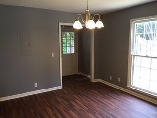 Dining leads to private back yard.  Large closet to the left of back door.