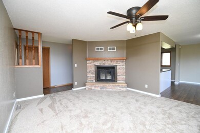Fireplace with stone surround!