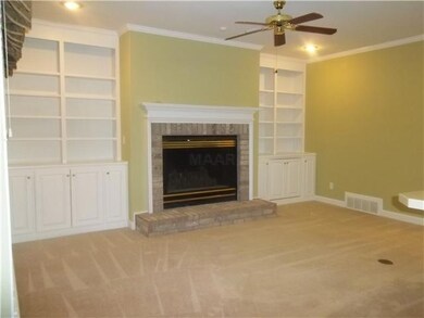 Great Room with lots of built-ins and huge gas fir