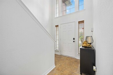Foyer with high ceilings