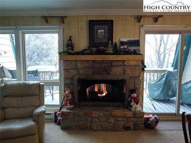 Cozy stone, gas fireplace.,