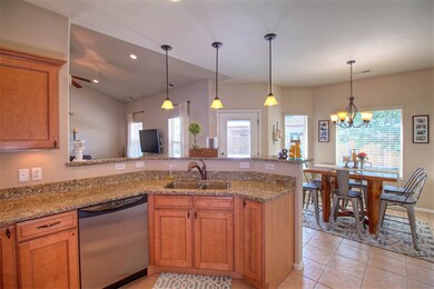 Granite countertops and stainless steel appliances