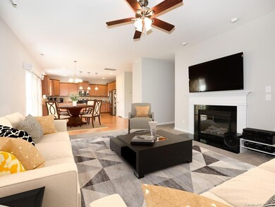 Virtual staged living room and dining area