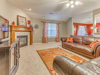 Living Room. Inviting living room with cozy firepl