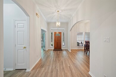 High ceilings and an open floor plan.