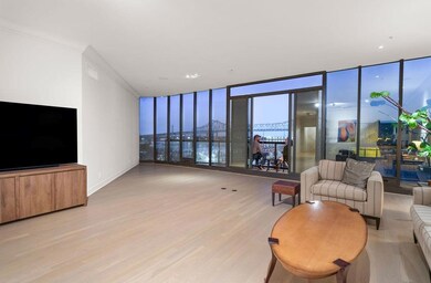 Living area with floor to ceiling windows and stun