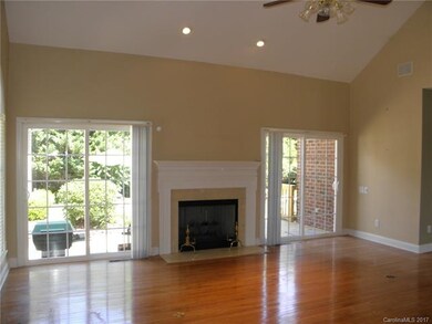 Family Room with Double Glass Sliding Doors.