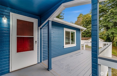 Large deck at front entry