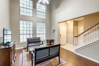 Light, bright two story living room