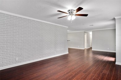Living Room with brick wall!