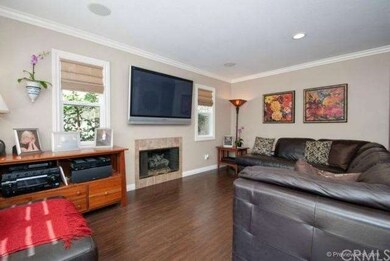 This big family room with fireplace opens directly
