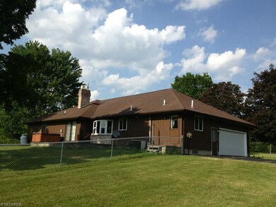 Rear view from the detached garage area