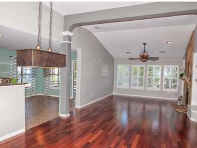 Dining area open to family and kitchen