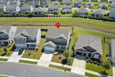 Aerial view of residential area