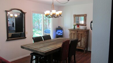 Dining area with slider to back yard