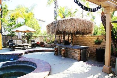 Built-In Outdoor Kitchen with Barbecue and Refrige