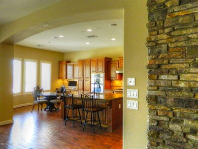 Kitchen Showing Brick Entry
