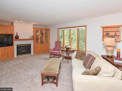 The large family room has wonderful built-ins and 