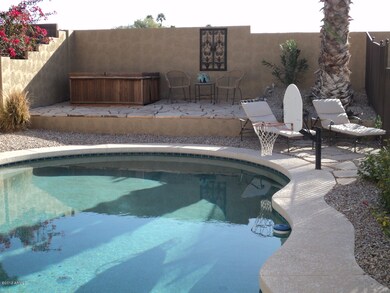 Sparkling Pool and Spa with its our deck