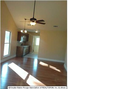 Living/Dining combination bright and airy with cat