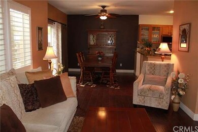 Living room open to dining room