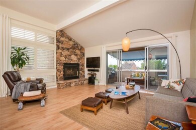 Nice sized living room with fireplace, air conditi