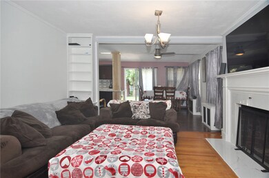 Living room into dining area
