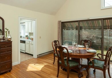 Glass doors lead out to a lovely...