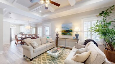 Living room/coffered ceiling