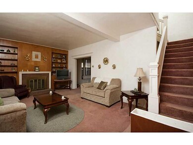 Living Room. Large Living Room with brick fireplac