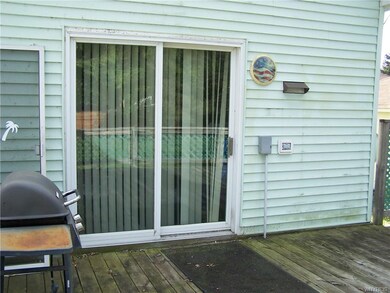 Sliding glass door off kitchen to deck