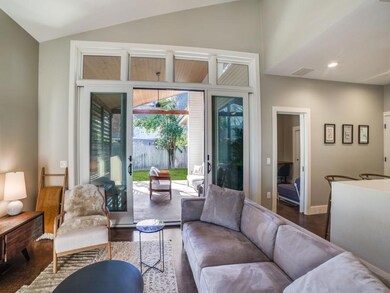 Living opens to covered patio 