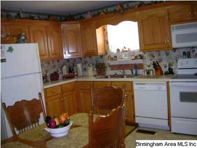 This kitchen has a lot of cabinet space, a built i