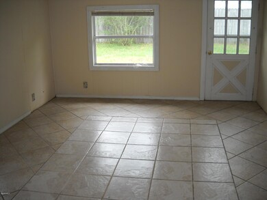 Tile flooring in enclosed room