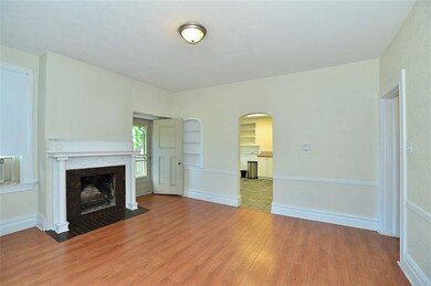Apartment 2. Living room with decorative fireplace