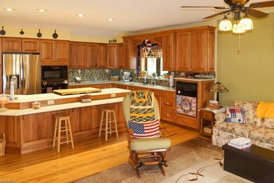The kitchen opens to the great room.