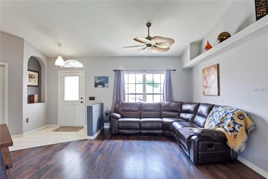 Great vaulted ceilings with built-in shelves