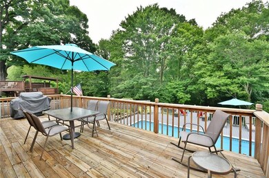 Very large deck with a great view of the pool