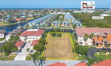 Aerial view of residential area featuring a nearby