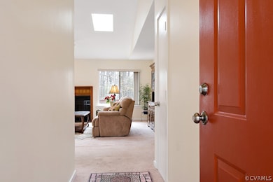 Foyer with newly painted door.